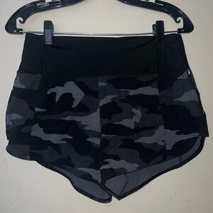 Athleta Black and Gray Camo Women's Athletic Shorts